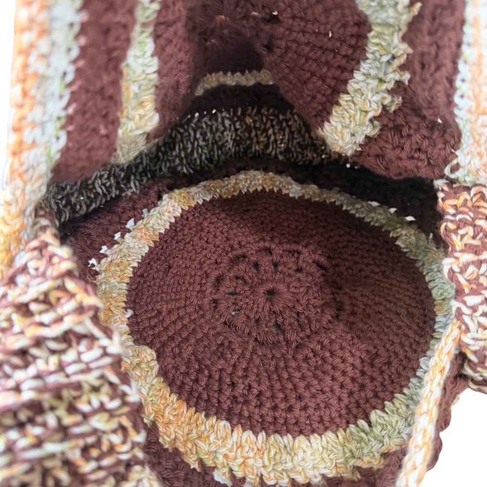 Handmade Crochet Round Bag Boho Cottagecore Festival Hippie Indie Shoulder Purse - Picture 2 of 7